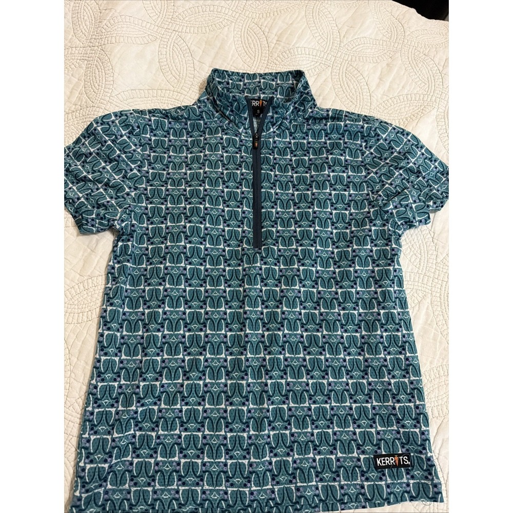 Kerrits Kids Always Cool Ice Fil Riding shirt Teal Size Small